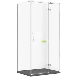 Душевая кабина CERSANIT SET C604 правая хром 100x80x195 см с квадратным поддоном TAKO Slim серый матовый
