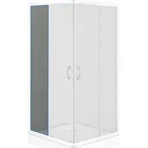 Fixed Graphite Glass Panel for Square Shower Cabin Deante Funkia 80 cm XKCF2SG31