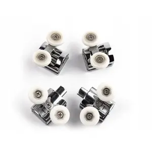 Shower Cabin Replacement Double Roller Set Top and Bottom CERSANIT S903-033 for ZIP/ARTECO/BASIC models, chrome finish