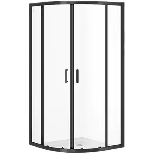 Душевая кабина CERSANIT полукруглая ZIP черная 80x80x190 см стекло прозрачное