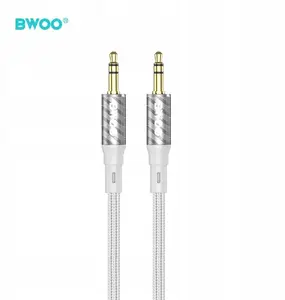 Audio kabelis Boste AUX075 — 3,5 mm jack uz 3,5 mm jack, pelēks, stereo