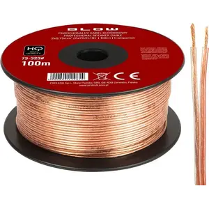 Skaļruņa kabelis BLOW 2x0,75 mm² caurspīdīgs — modelis 73-323#