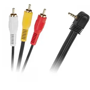 Аудиокабель 3,5 мм — 3×RCA, 3.0 м, чёрный — No name KPO2851L-3
