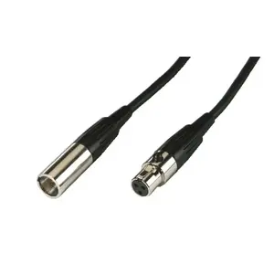 Audio kabelis Monacor MCM-500/SW — 5 m XLR (3‑pin) vīrietis‑sieviete, zeltīti kontakti, melns