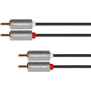 kruger & matz RCA (Cinch) x2 to RCA (Cinch) x2 audio cable, 3 m, grey