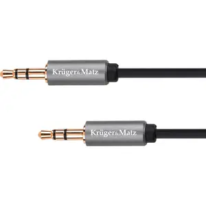 3.5 mm jack to 3.5 mm jack cable by kruger & matz, model KM1226, 1 m, silver