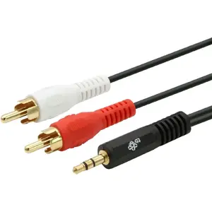 Audio cable TB Print 3.5mm jack to 2x RCA (Cinch), 2.5 m, black