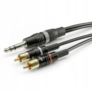 Аудиокабель Cliff HBP-6SC2-0150 — 2x RCA на 1x 6,3 мм (стерео), 1,50 м, черный
