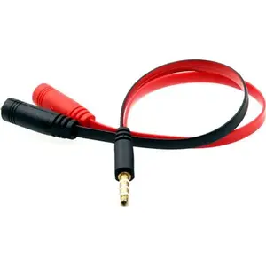 Audio cable Mozos ASM-1 — 3.5 mm jack to 2× 3.5 mm jack, 0.2 m, red