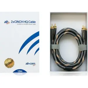 Audio cable AB-COM Kabel AB HQ 2xCINCH 1.5 m — stereo RCA male to male, 2 conductors