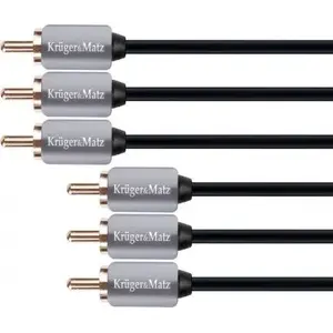 RCA (Cinch) 3x to RCA (Cinch) 3x audio cable 1.8 m — kruger & matz KM0307