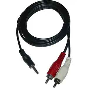 Audio kabelis Neutralle jack 3,5 mm (vīrietis) — 2×RCA (vīrietis), 3 m, melns