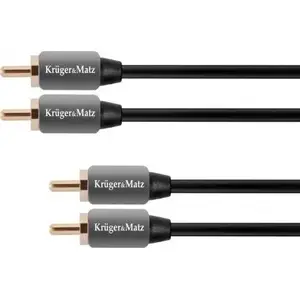 kruger & matz RCA (Cinch) кабель 2xRCA — 2xRCA 1 м серый KM0304