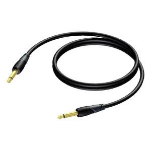 Audio cable Procab CLA600/3 — 3 m, 6.35 mm male-to-male, copper conductors, gold-plated contacts, magnetic shielding, black