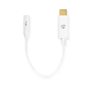 Audio cable Nedis CCBW65950WT015 — 3.5mm female to USB Type‑C male, 0.15 m, white, nickel contacts, AWG 34