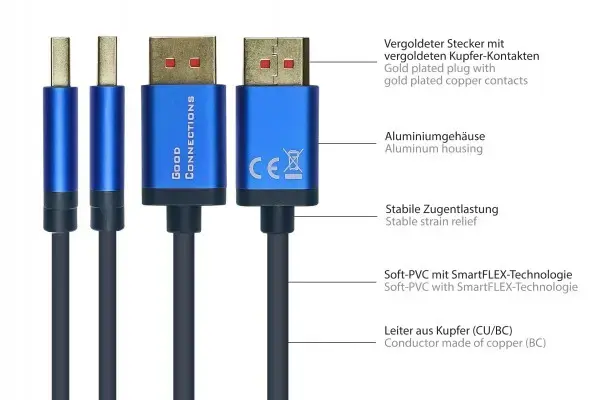 DisplayPort cable Alcasa 4814-SF050B 5 m Photo 2