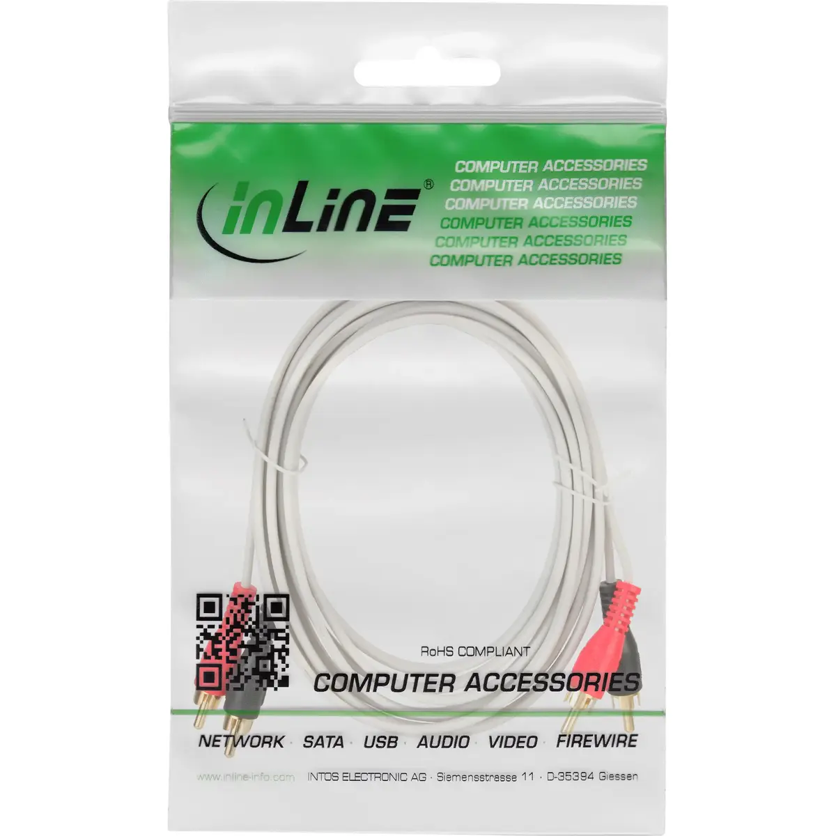 Intos InLine Audio Cable 2x RCA male–male 2 m Photo 2