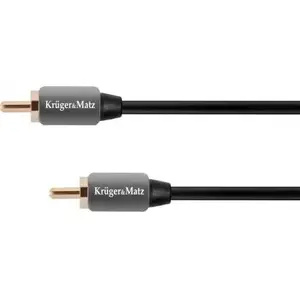 Audio kabelis kruger & matz RCA (Cinch) — RCA (Cinch), 1 m, pelēks KM0301