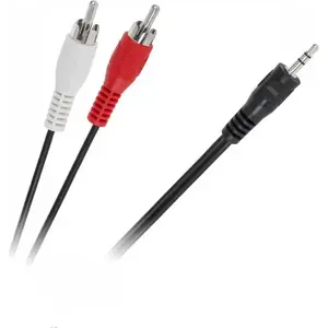 Аудиокабель 3.5 мм jack — 2×RCA (Cinch), 3 м, чёрный — No name KPO2747-3
