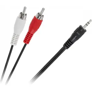 Audio kabelis 3,5 mm uz 2×RCA (Cinch) 10 m melns – No name KPO2747-10