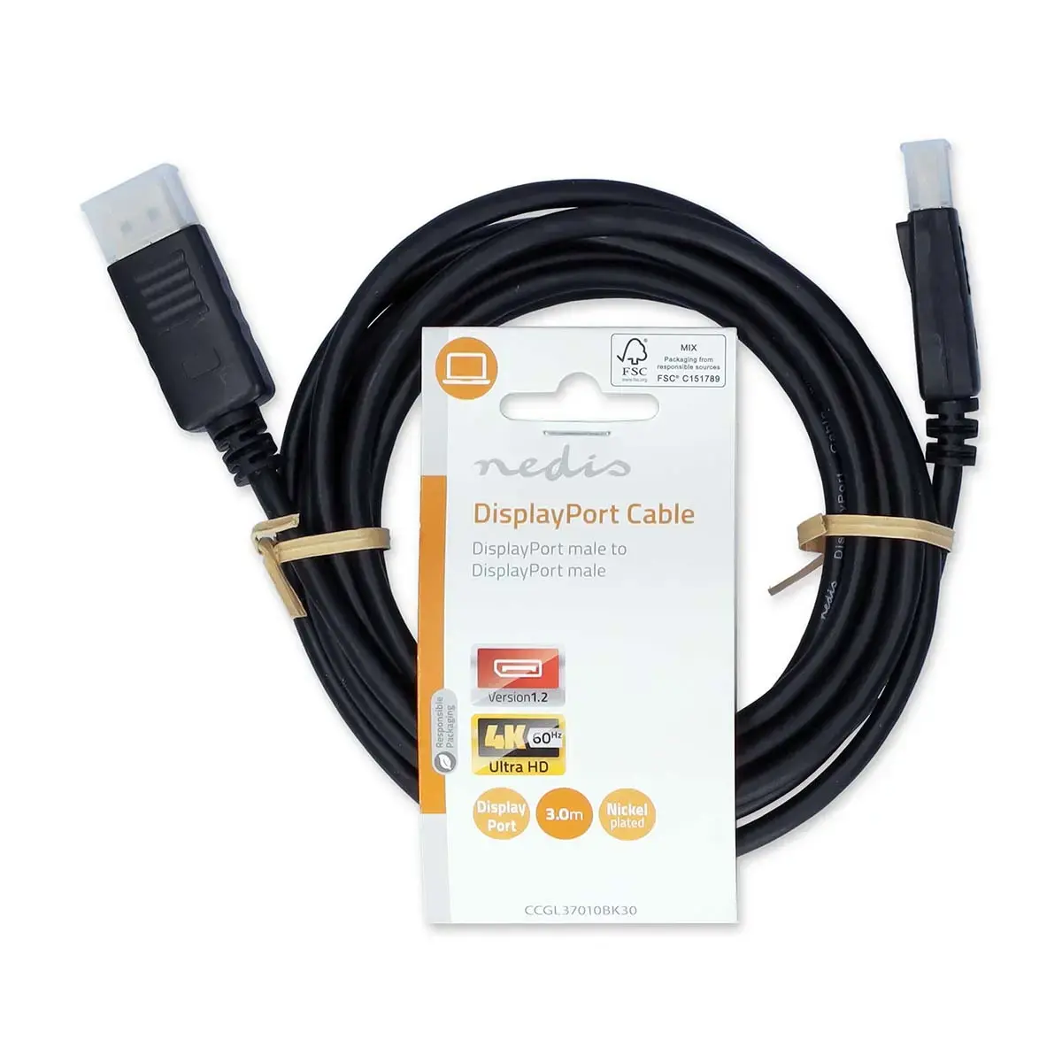 DisplayPort cable Nedis CCGL37010BK30 3 m Photo 3