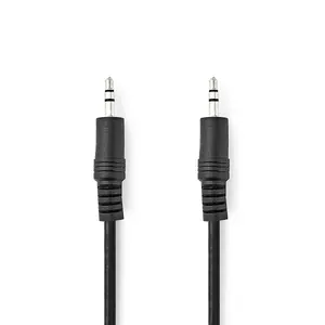 Аудио кабель Nedis CAGL22000BK10 — 1 м, 3,5 мм male–male, PVC оплётка, позолоченные контакты, AWG 28, чёрный