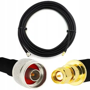 Usorteret elastīgs koaksiālais kabelis SMA vīriešu uz N vīriešu 1 m — HF400-NM-SM-1 (LMR400 UF ekvivalents)