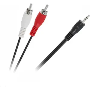 Аудиокабель 3,5 мм jack — 2×RCA (cinch) 5 м — No name KPO2747-5, черный