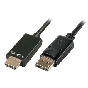 Кабель DisplayPort — HDMI Lindy 2 м — DisplayPort на HDMI, длина 2 м, чёрный