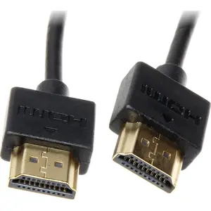 HDMI kabelis 1 m melns — No name HDMI-1.0/SLIM, HDMI uz HDMI, plāns savienotājs