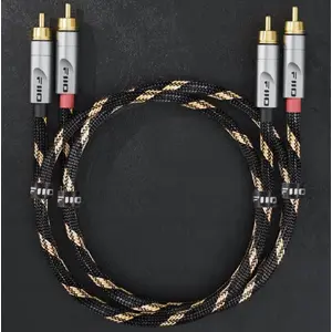 Audio cable FiiO RCA to RCA 2×RCA 0.2 m black