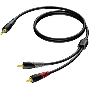Аудиокабель Procab CLA711/1.5 — Jack 3,5 мм на 2x RCA (Cinch), 1,5 м, черный