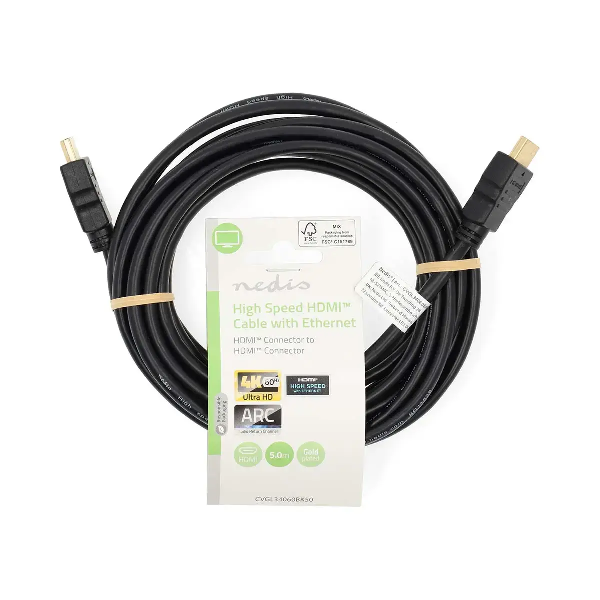 HDMI-кабель Nedis CVGL34060BK50 5 м Photo 3