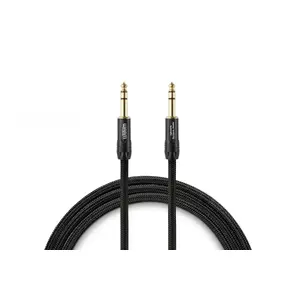 Audio kabelis Vention 6,35 mm TRS — 6,35 mm TRS 0,9 m vara, melns