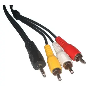 Audio kabelis 3,5 mm jack uz 3x RCA (Cinch) 1,5 m melns - No name KPO2851-1,5