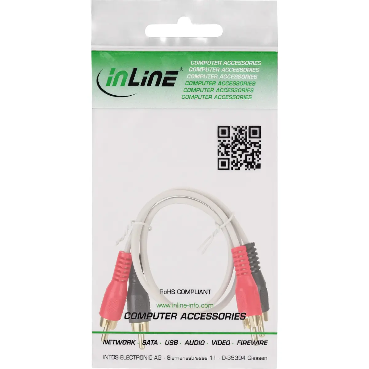 Intos InLine RCA kabelis 2x RCA, 1 m Photo 2