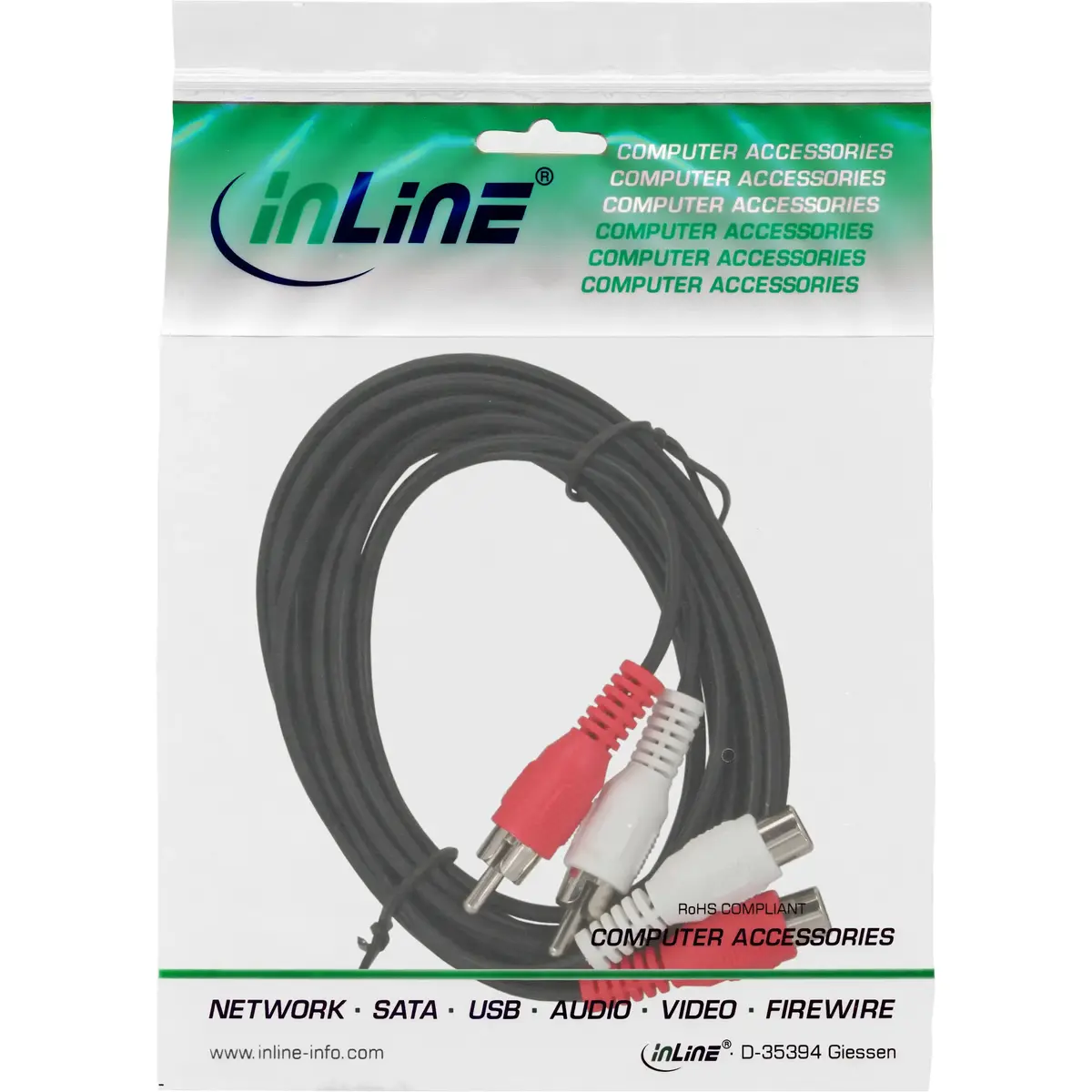 Intos Audio Cable 2x RCA male–female 2.5 m Photo 2