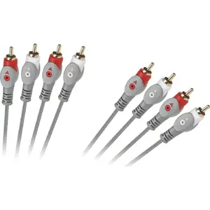 RCA (Cinch) 4× to 4× Cable 1.8 m — No name KPO3408-1.8, gray