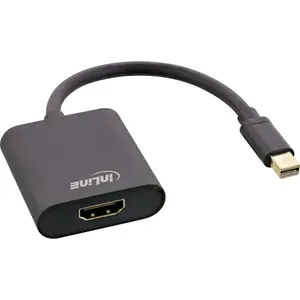 Mini DisplayPort to HDMI adapter InLine 4K/60Hz with audio, aluminum, 0.15 m, black