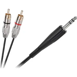 Аудио кабель LP Jack 6,3 мм — 2× RCA (Cinch) 3 м чёрный