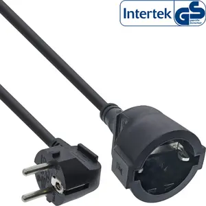 Power extension cable Type F angled — EATON, 1.5 m, 1 AC outlet, indoor, 230 V, black