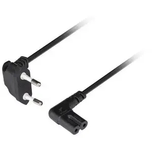 Power Cable LANBERG CEE 7/16 to IEC C7 3 m Angled VDE Black — mains lead