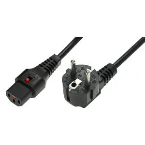 Сетевой кабель MicroConnect EL234S, 3 м, H05VV-F, 250 В / 10 А, C13 (купер), черный