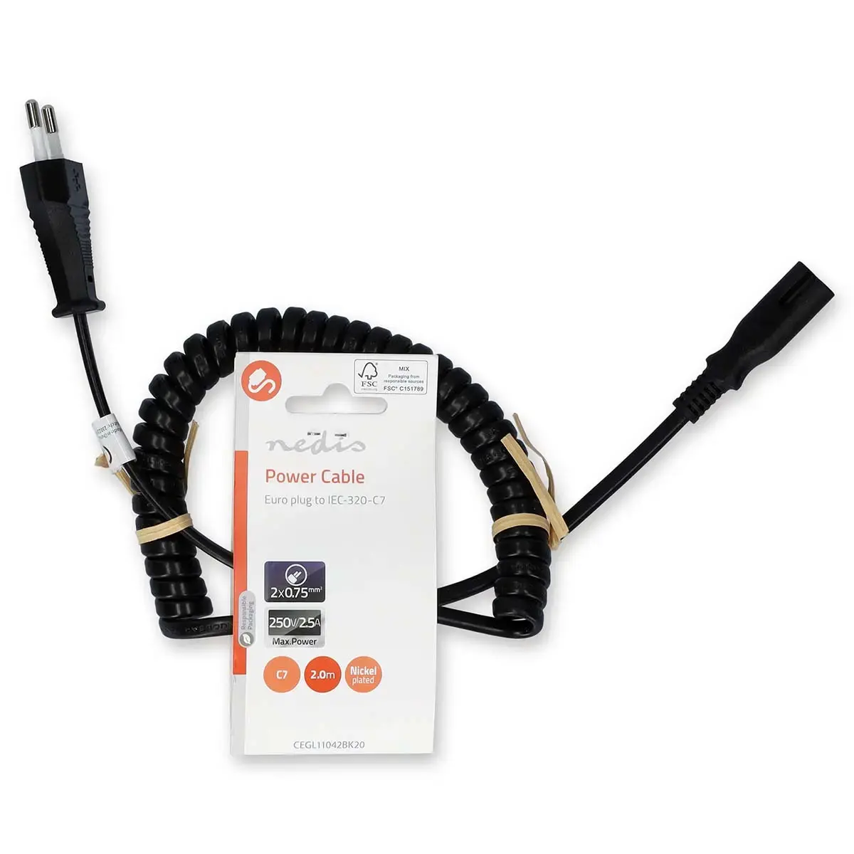 Nedis CEGL11042BK20 силовой кабель 2 м Type C — IEC 320 Photo 3