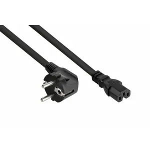Кабель питания Alcasa SK0150-S050 — H05RN-F3G, 5 м, вилка E+F на IEC C15, 250 В 10 А, чёрный