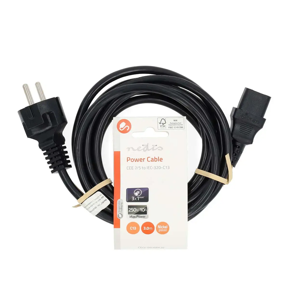 Силовой кабель Nedis CEGL10030BK30 — 3 м Photo 3