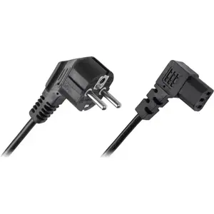 Computer power cable right-angle plug No name KPO2772B, IEC C13 to country-specific mains plug