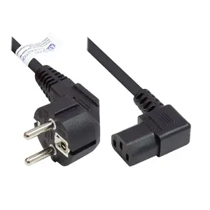 Кабель питания Alcasa P0131-S030 — H05VV-F, 3 м, вилка тип E+F на розетку C13, 10 A, 250 V