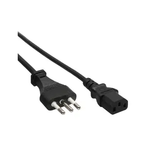 Сетевой кабель InLine 3 м — вилка Италия (Type L) на 3‑контактный IEC C13, 250 В 10 А