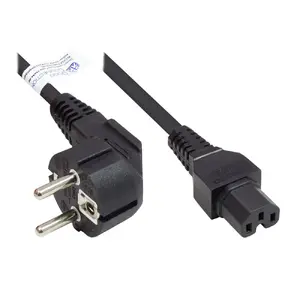 Силовой кабель Alcasa P0150-S030, H05VV-F, 3 м, вилка типа E+F — гнездо C15, 250 В 10 А